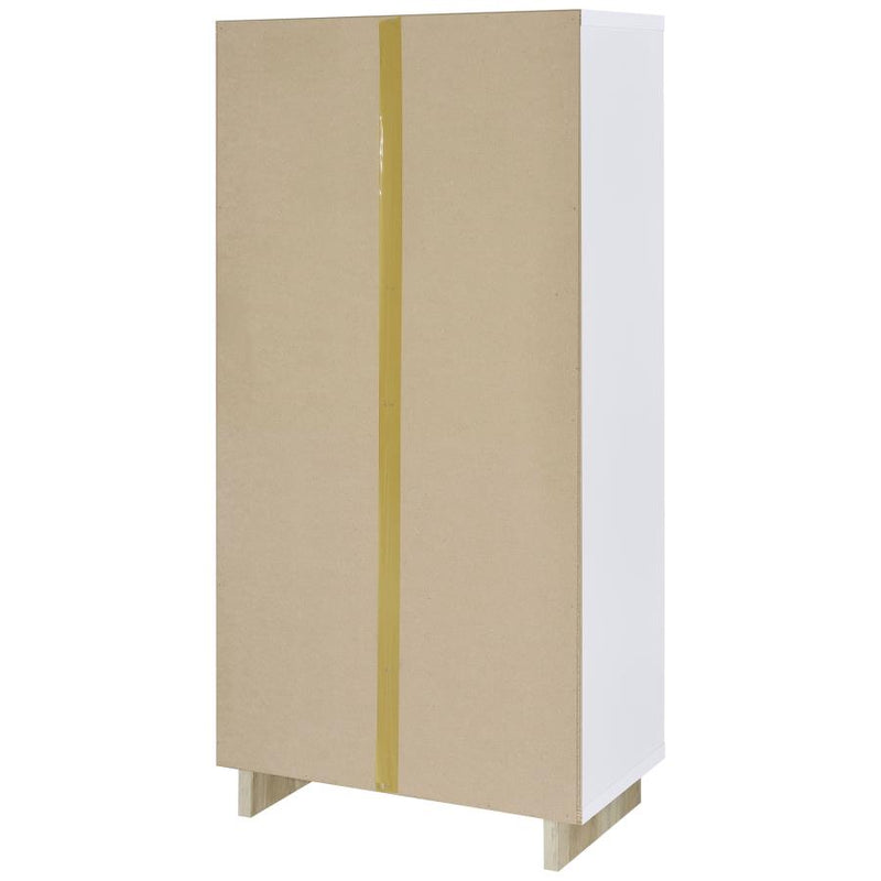 Dalton 65-inch 6-shelf Bookcase White and Distressed Pine-zoom-