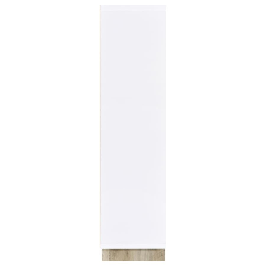 Dalton 65-inch 6-shelf Bookcase White and Distressed Pine-8