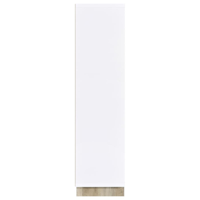 Dalton 65-inch 6-shelf Bookcase White and Distressed Pine-zoom-