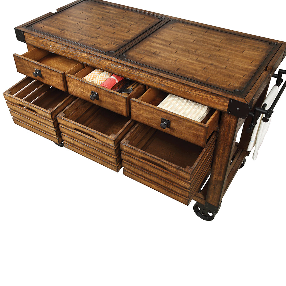 ACME Kaif Kitchen Cart – top view – Lusso Furniture Miami