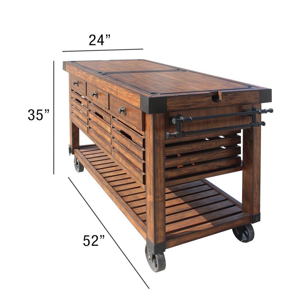 ACME Kaif Kitchen Cart – alternate view – Lusso Furniture Miami