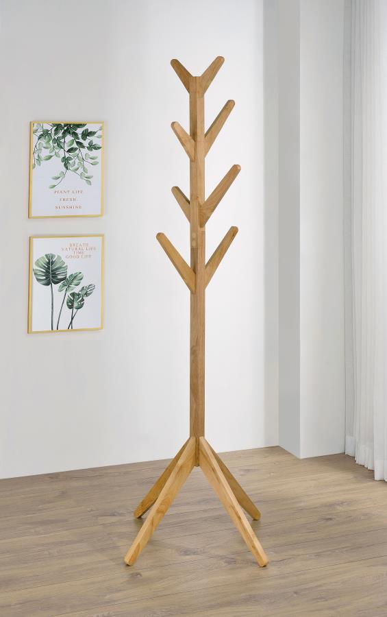 Margaret Solid Wood Coat Rack Clothing Hanger Natural Oak-zoom-