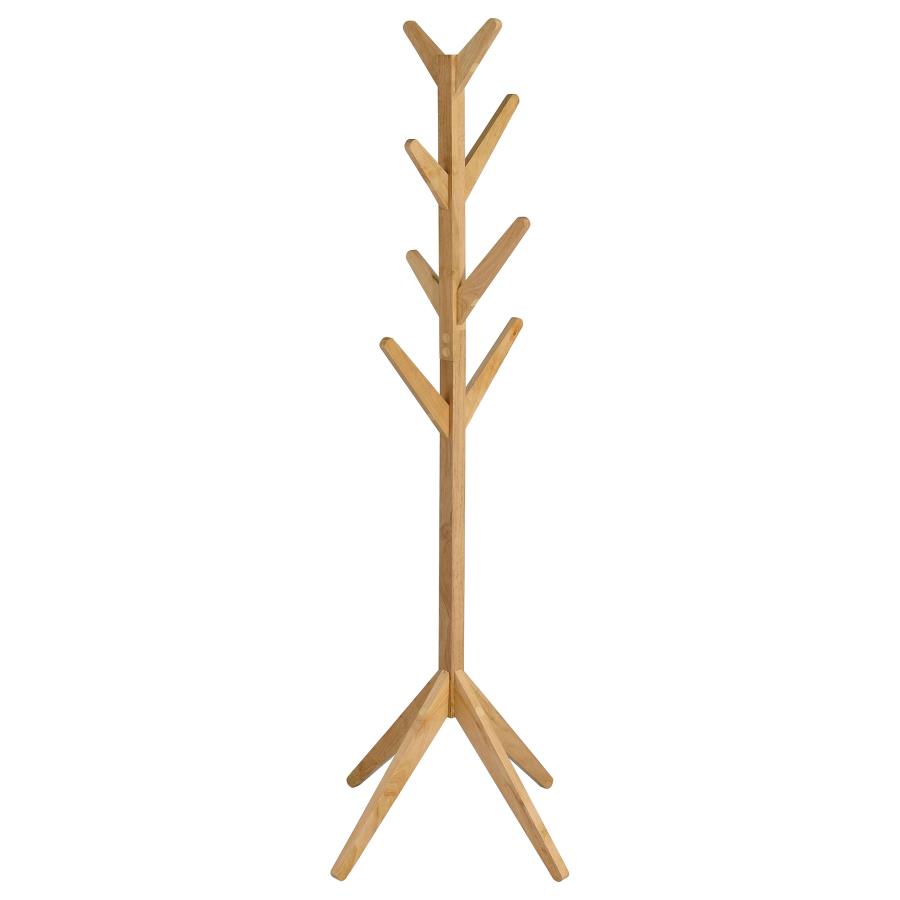 Margaret Solid Wood Coat Rack Clothing Hanger Natural Oak-zoom-1