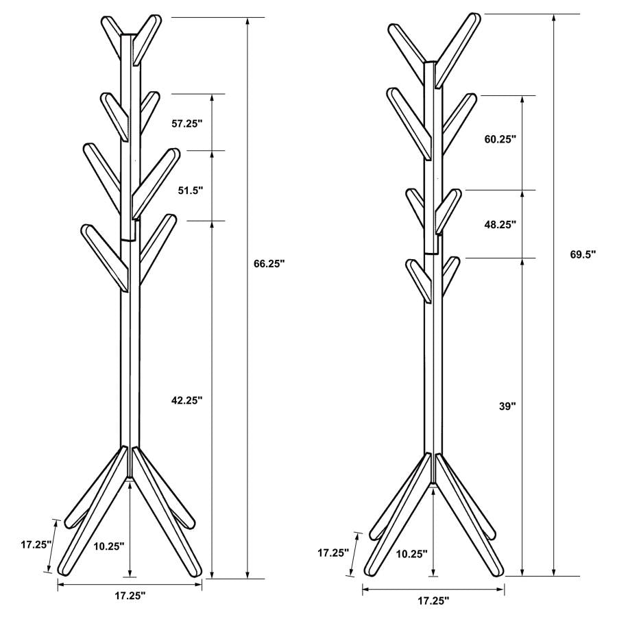 Margaret Solid Wood Coat Rack Clothing Hanger Natural Oak-4
