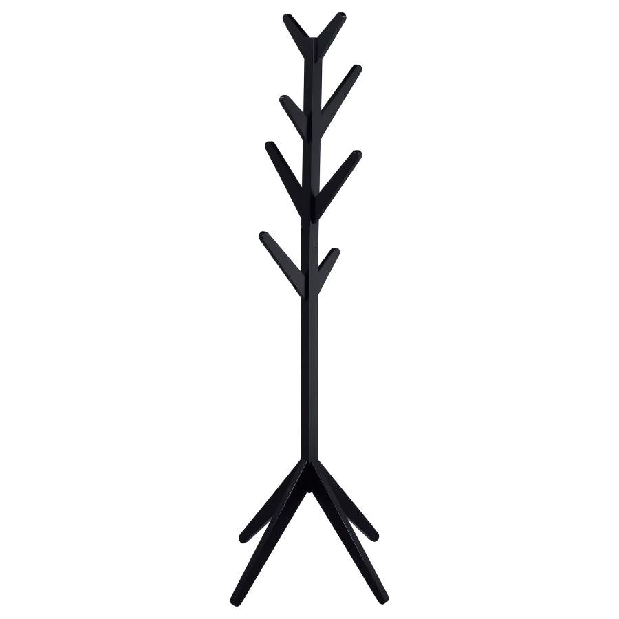 Margaret Solid Wood Coat Rack Clothing Hanger Black-zoom-1