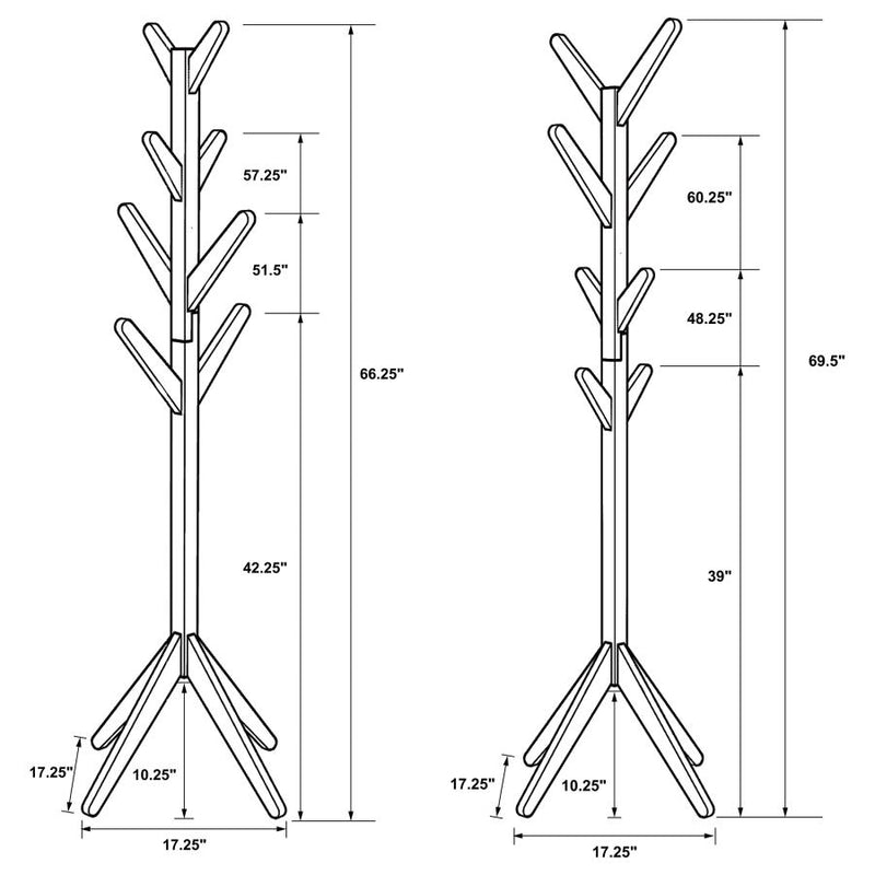 Margaret Solid Wood Coat Rack Clothing Hanger Cappuccino-zoom-