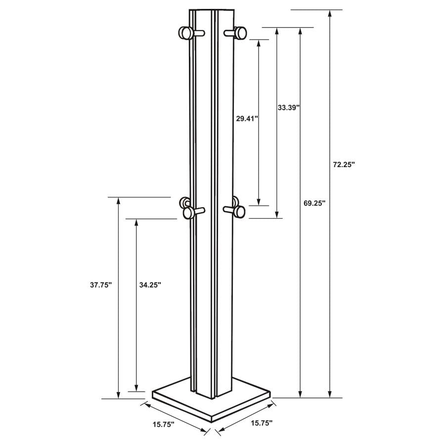 Rikkie Engineered Wood Coat Rack Walnut-6