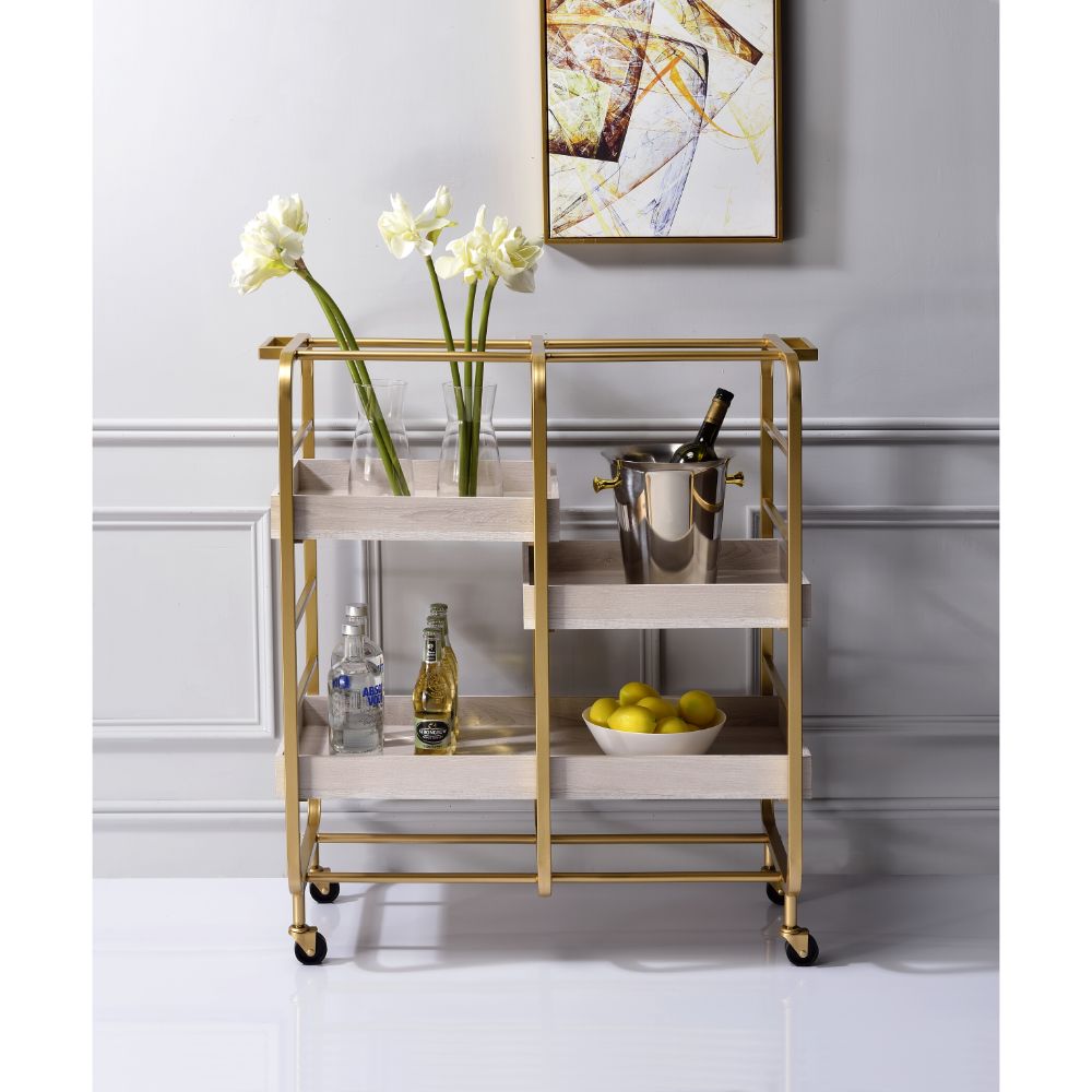 ACME Vorrik Serving Cart – side view – Lusso Furniture Miami