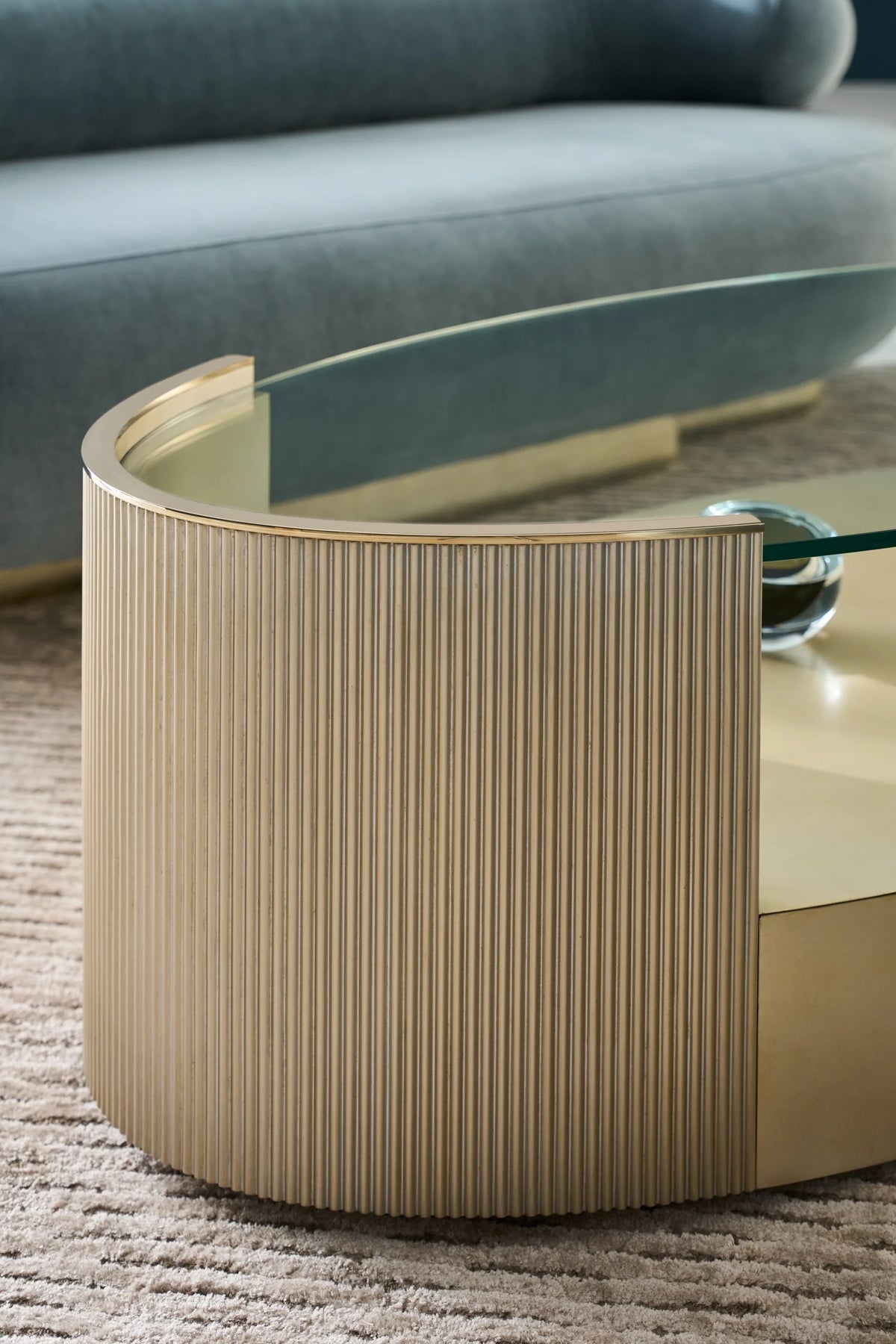 Caracole Love Oval Cocktail Table – finish detail – Lusso Furniture Miami