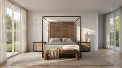 Caracole Pinstripe Bed – detail – Lusso Furniture Miami