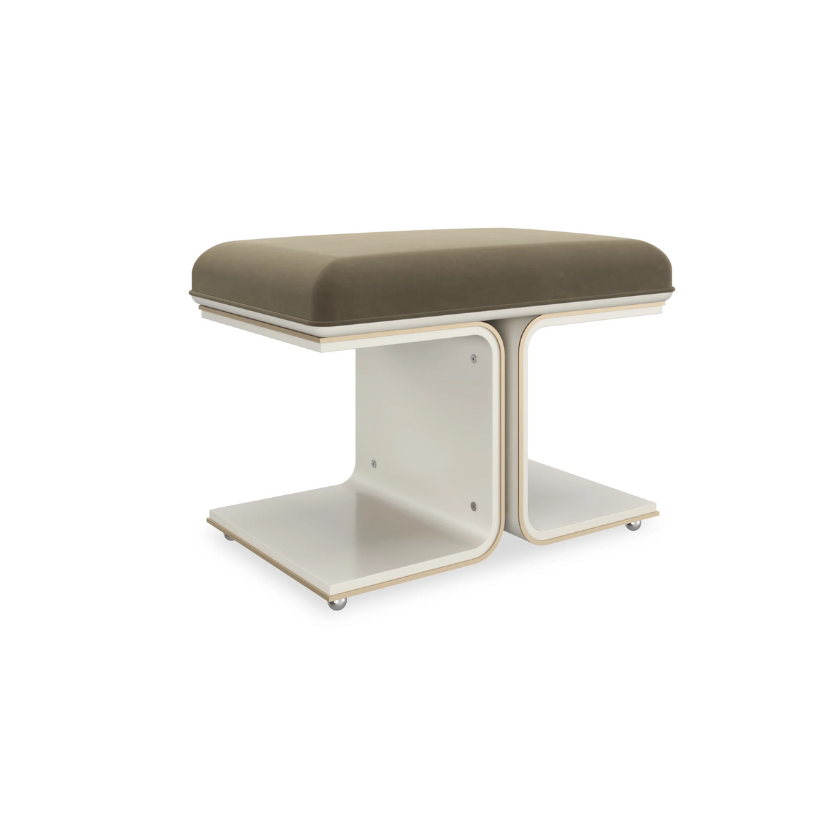 Caracole Balance Beam Ottoman – angle view – Lusso Furniture Miami