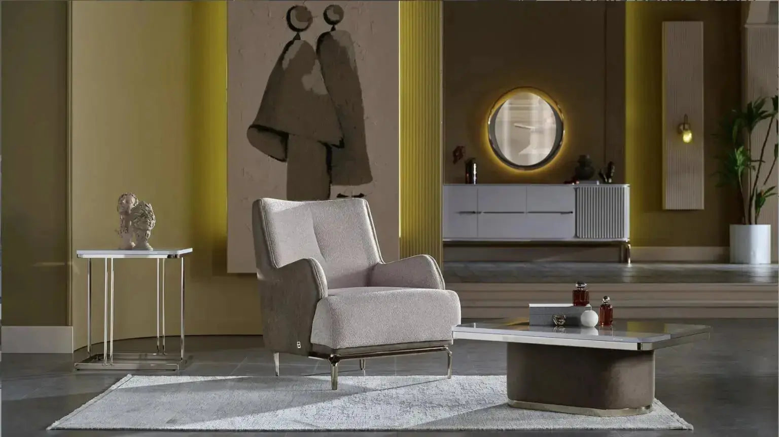 Estella Living Room Set (Cream) – Living Room Set | Lusso Furniture (view 10)