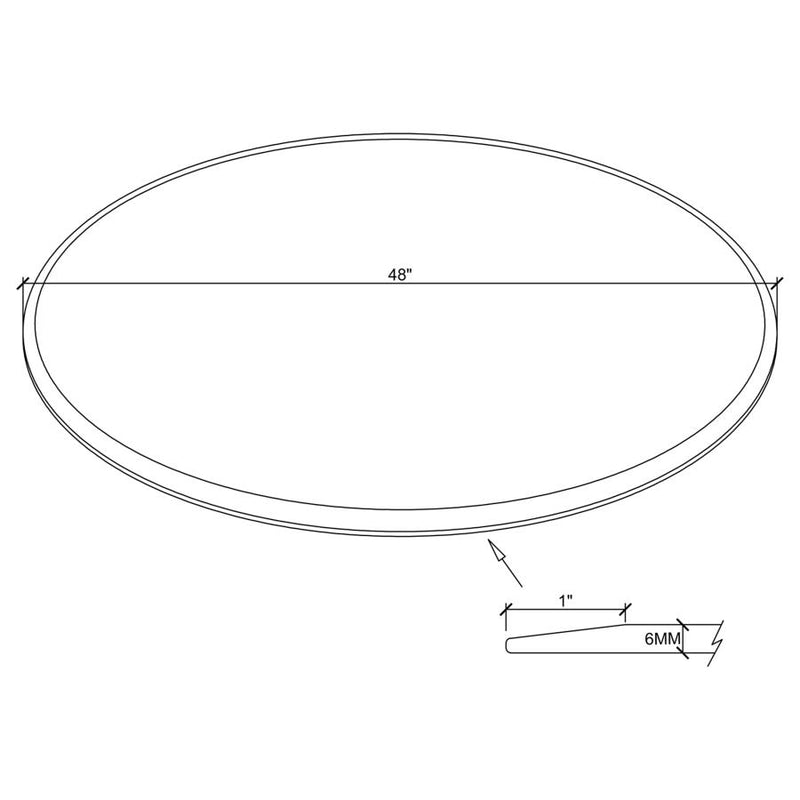 Glass Tops 48-inch 6mm Round Clear Tempered Glass Top-zoom-