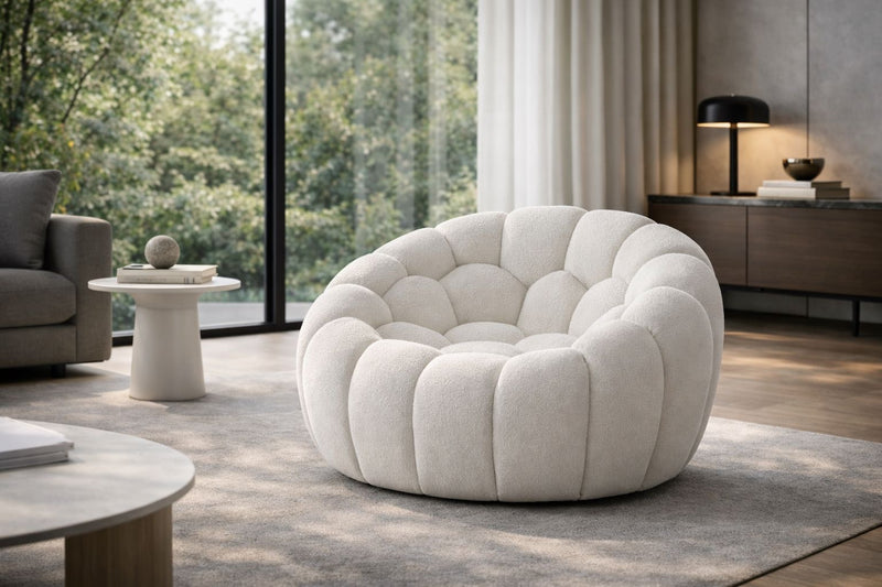 Nest Boucle Collection – Curved Sofa, Armchair & Ottoman-zoom-