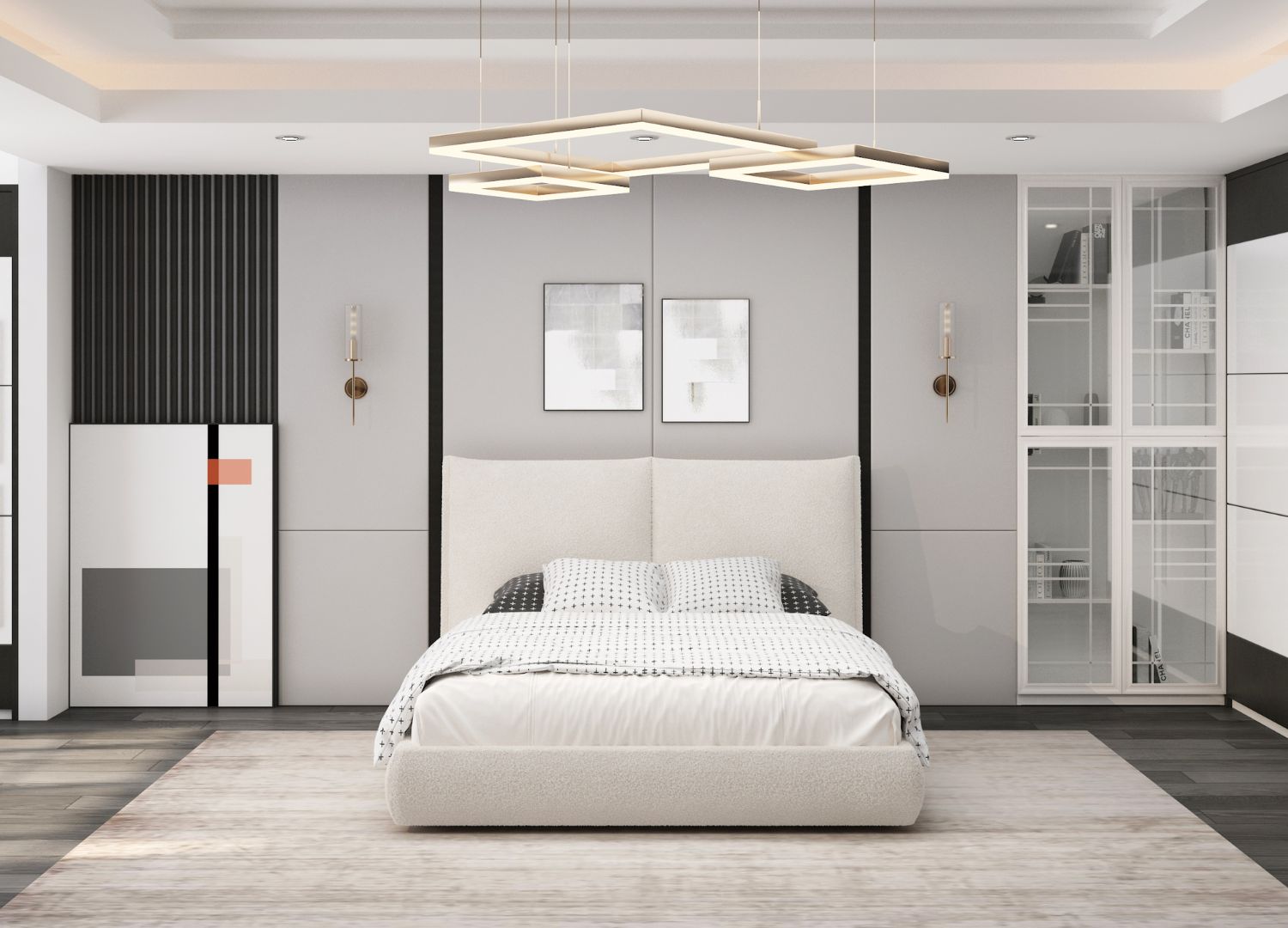 Eric Queen Bed – Upholstered Split Headboard