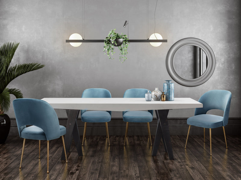 Swell Performance Velvet Dining Chair-zoom-