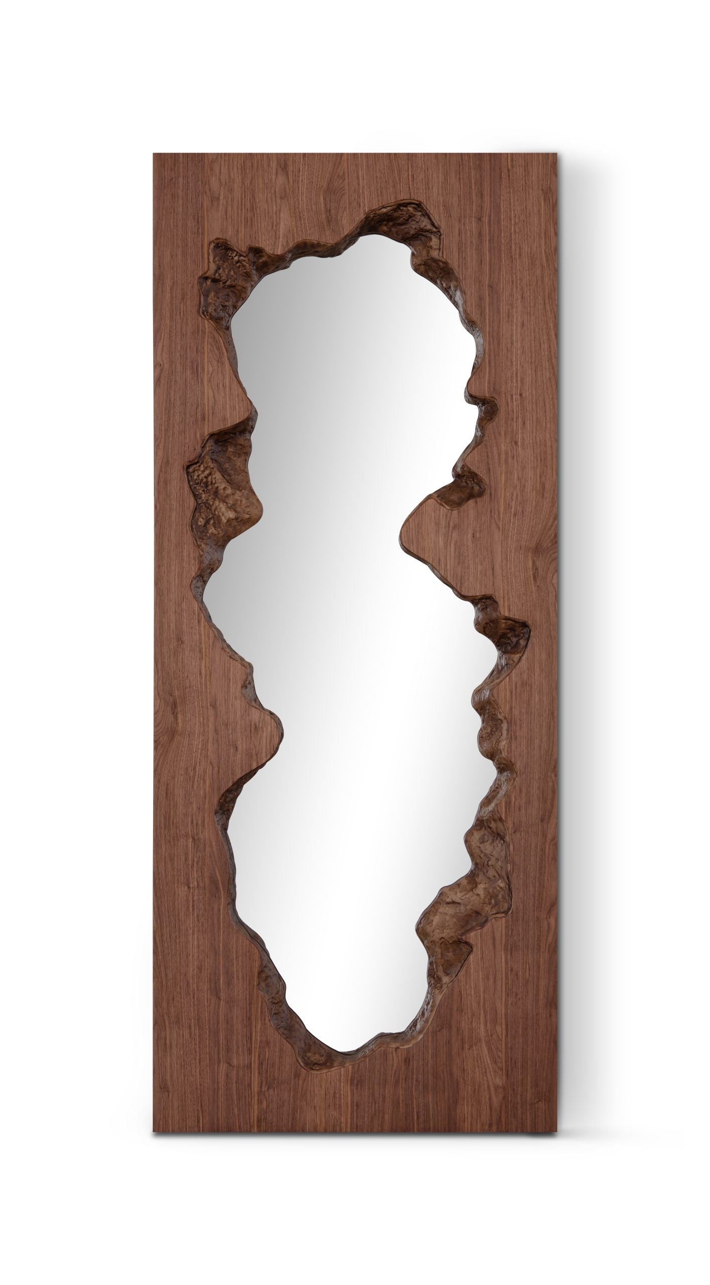Gaia Rectangular Floor Mirror – Walnut Veneer