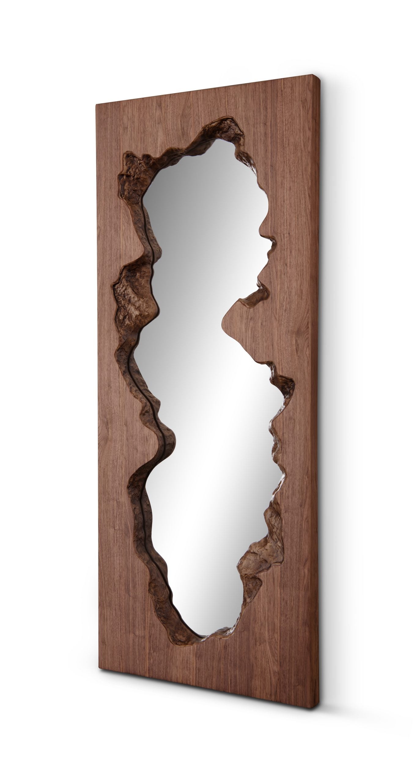 Gaia Rectangular Floor Mirror – Walnut Veneer-zoom-3