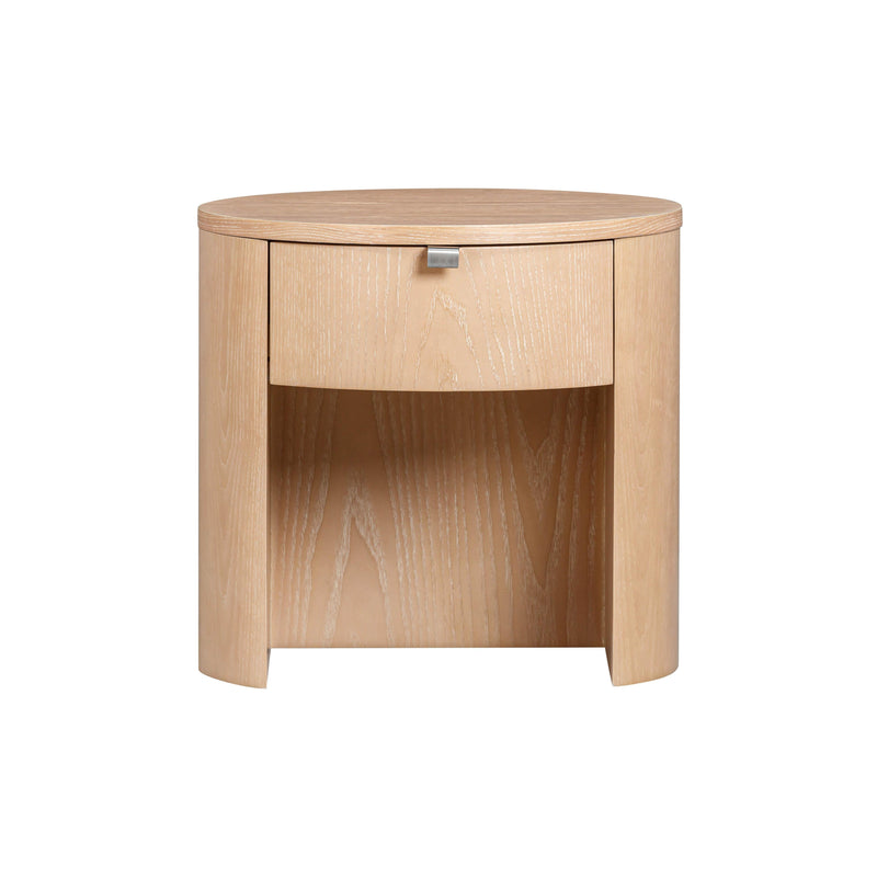 Marlow 19" Wood Round Nightstand With Drawer-zoom-