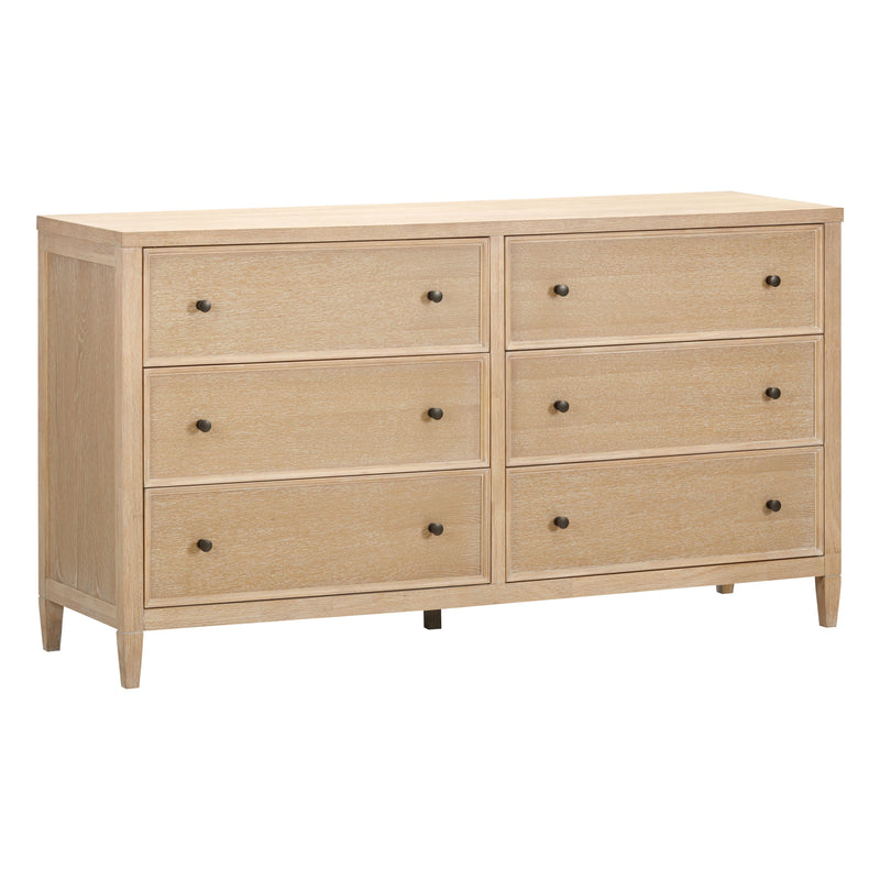 Bristol Park 62" Whitewashed Oak Wood 6-Drawer Dresser-zoom-