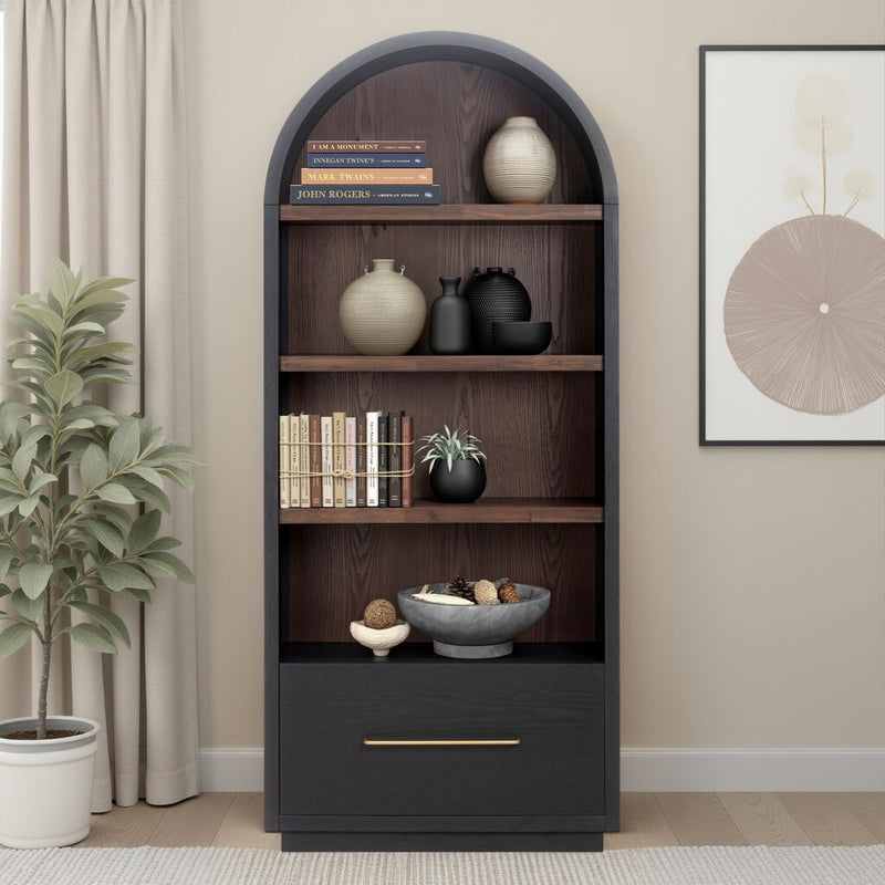 Marlow Wood Bookcase With File Drawer-zoom-