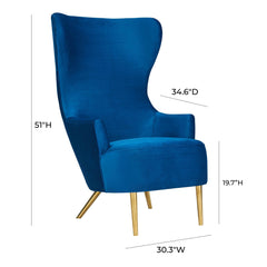 Julia Performance Velvet Wingback Accent Chair by Inspire Me! Home Decor
