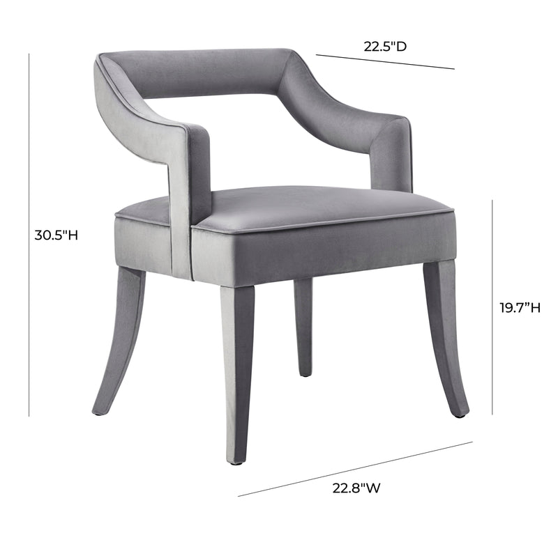 Tiffany Performance Velvet Dining Chair-zoom-