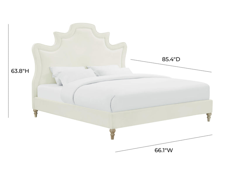 Serenity Cream Performance Velvet Bed-zoom-