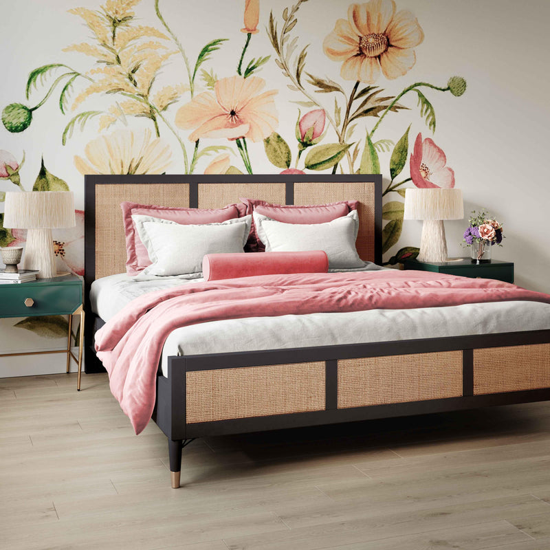 Sierra Wood & Rattan Bed-zoom-