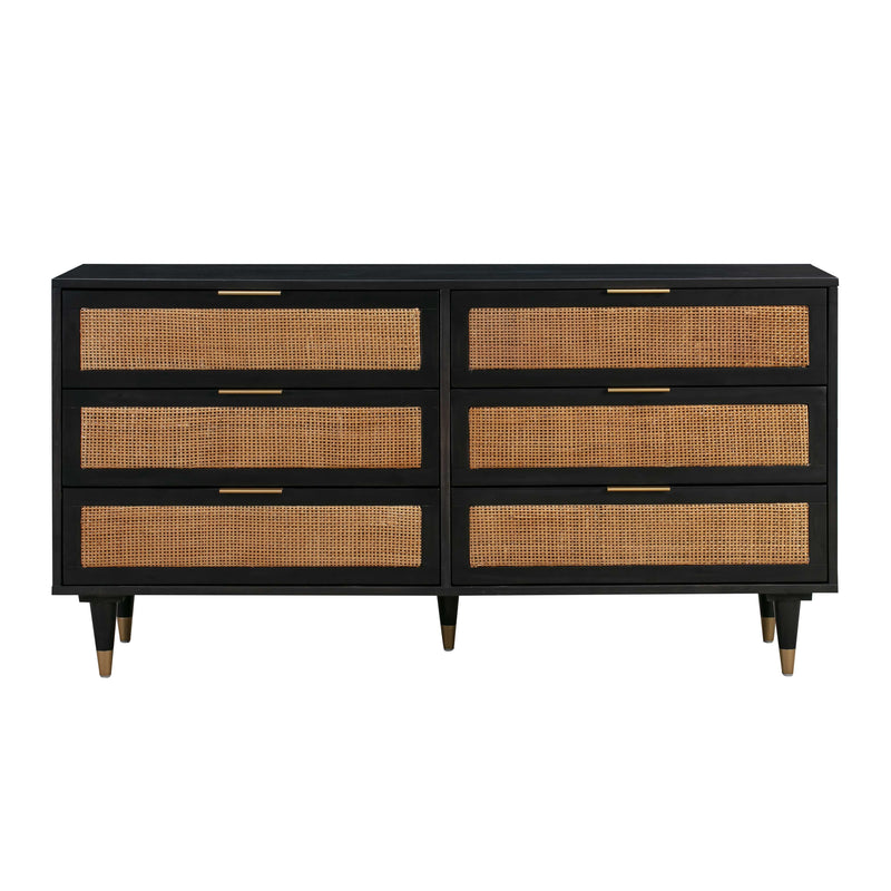 Sierra 60" Cane 6-Drawer Dresser-zoom-