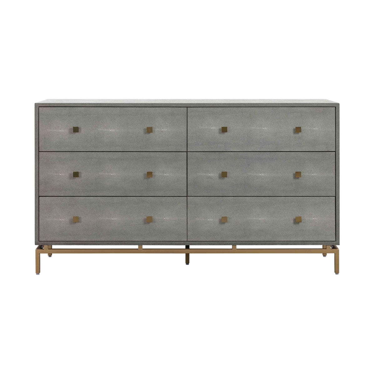 Pesce 57" Faux Shagreen 6-Drawer Dresser