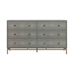 Pesce 57" Faux Shagreen 6-Drawer Dresser