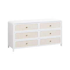 Patty 62" Rattan 6 Drawer Dresser
