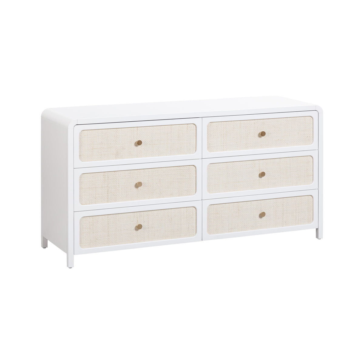 Patty 62" Rattan 6 Drawer Dresser