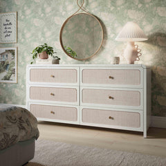 Patty 62" Rattan 6 Drawer Dresser