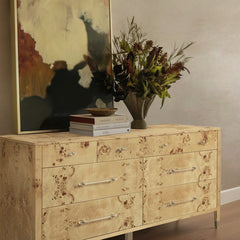 Brandyss 62" Burl 7-Drawer Dresser