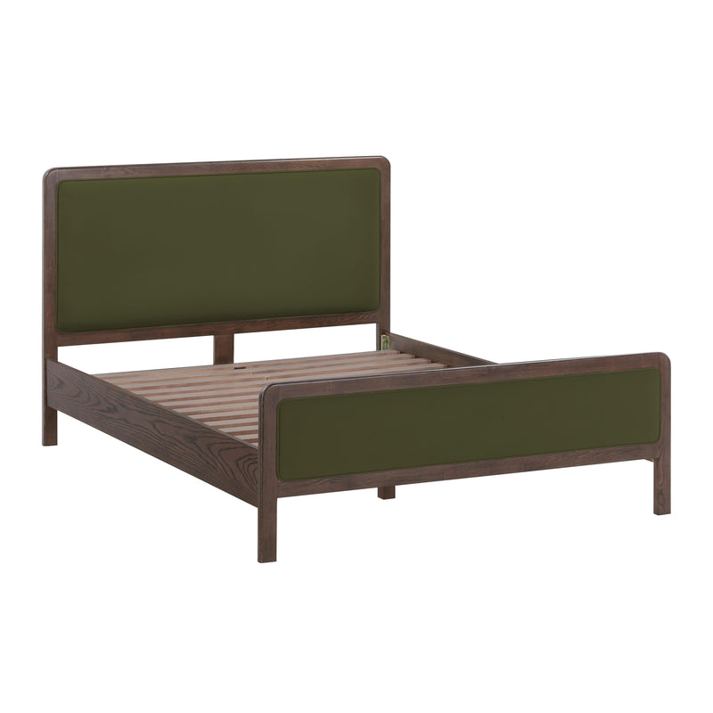Hella Contract-Grade Velvet and Ash Wood Bed-zoom-