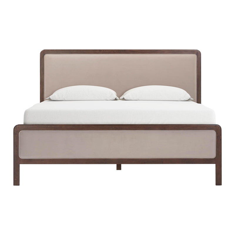 Hella Contract-Grade Velvet and Ash Wood Bed-zoom-