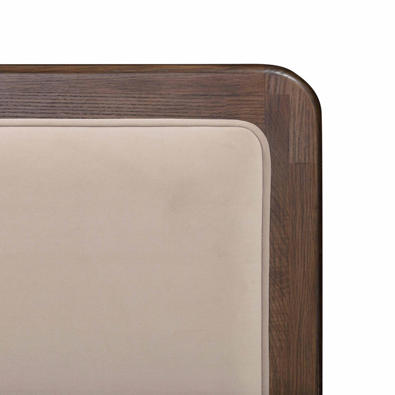 Hella Contract-Grade Velvet and Ash Wood Bed-zoom-