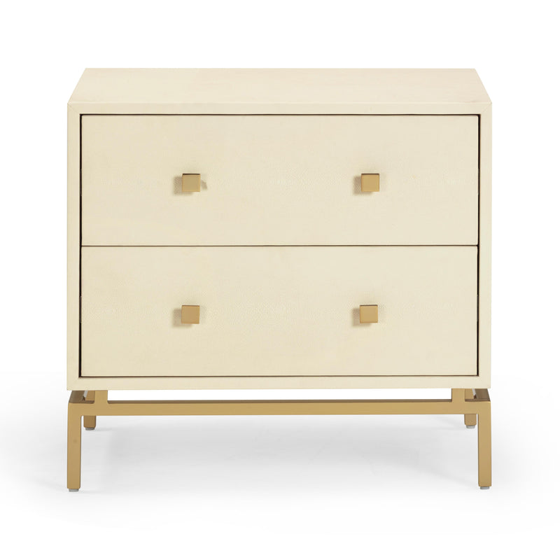 Pesce 25" Faux Shagreen 2-Drawer Nightstand-zoom-