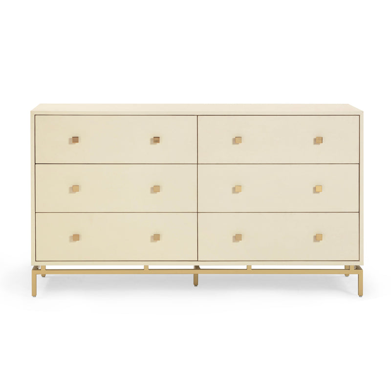 Pesce 57" Faux Shagreen 6-Drawer Dresser-zoom-