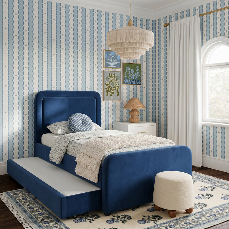 Briella Performance Velvet Trundle Bed in Twin-zoom-