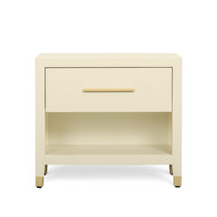 Dani 25" Cream Faux Shagreen Nightstand with Drawer