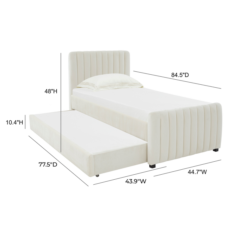 Angela Performance Velvet Trundle Bed in Twin-zoom-