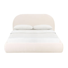 Bara Cream Textured Performance Velvet Bed