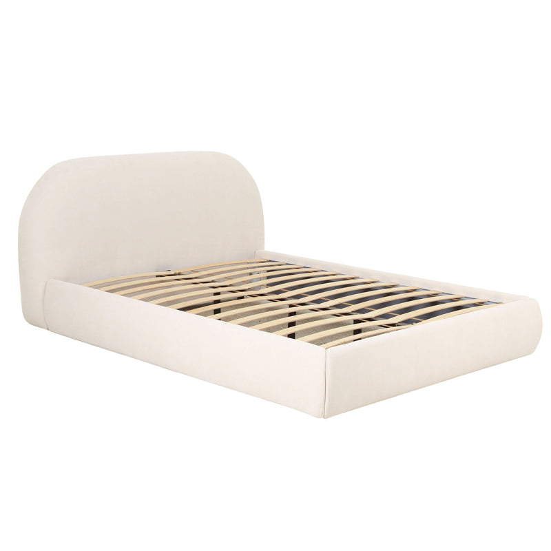 Bara Cream Textured Performance Velvet Bed-zoom-