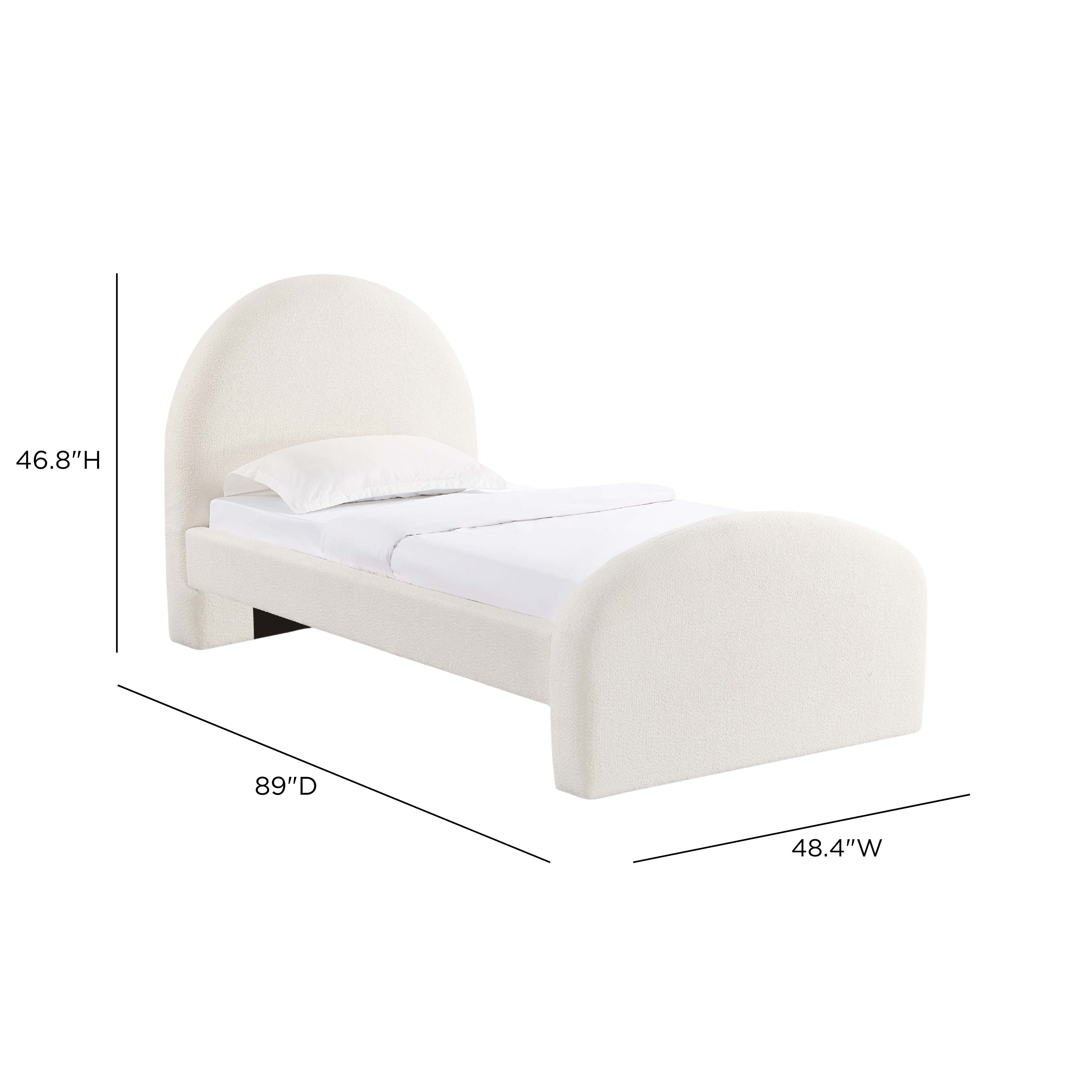 Moon Cream Performance Boucle Twin Bed