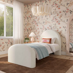 Moon Cream Performance Boucle Twin Bed