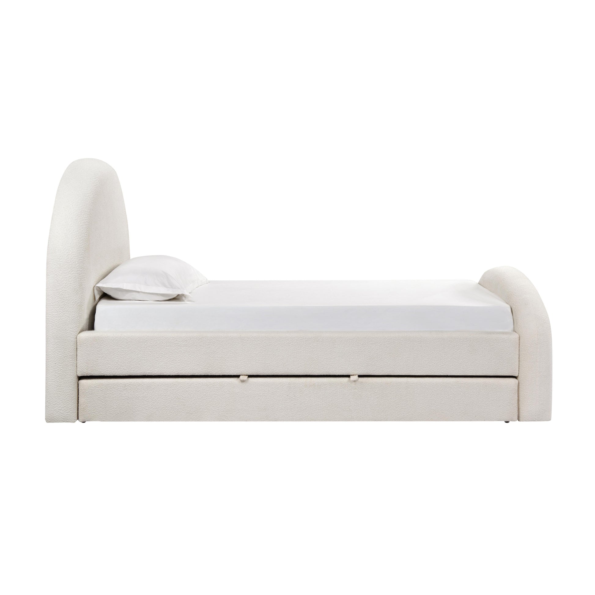 Moon Cream Performance Boucle Twin Trundle Bed