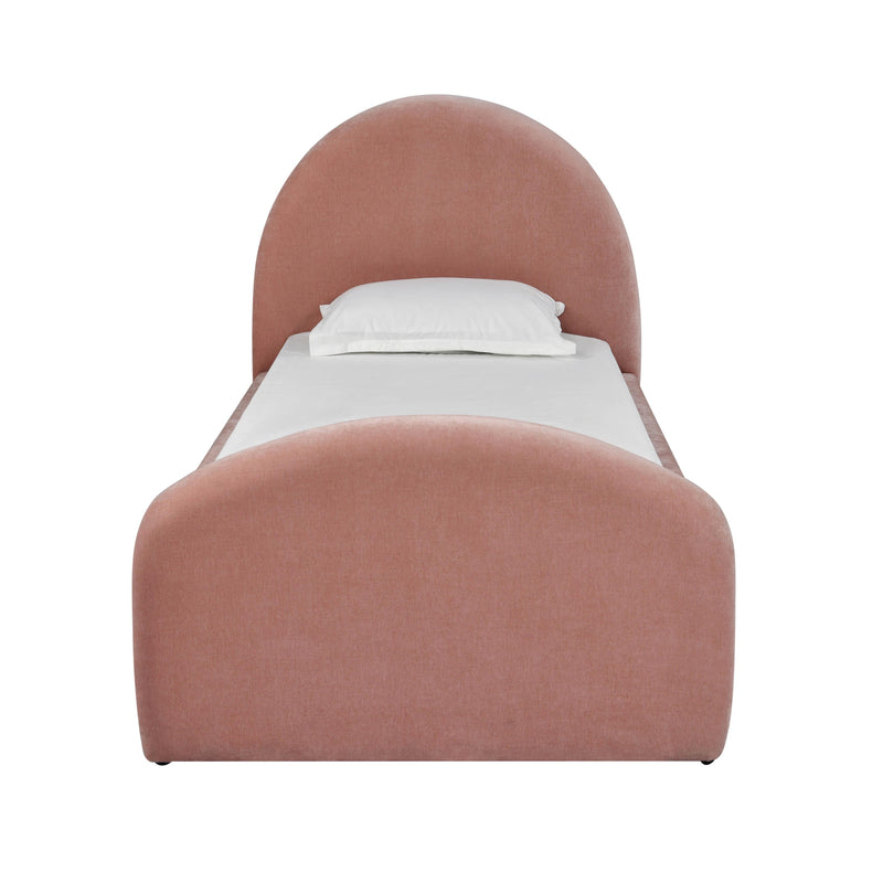 Moon Rose Upcycled Contract-Grade Chenille Twin Trundle Bed-zoom-